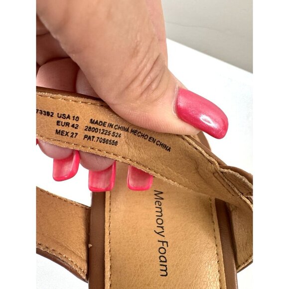 Y2K Brown Platform Sandals 10 Braided Strap Chunky Heel Boho Indie Coastal - Picture 7 of 15